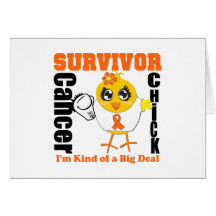 Leukaemia Cancer Survivor Chick Ribbon Greeting Card