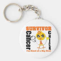 Leukaemia Cancer Survivor Chick Ribbon Keychains