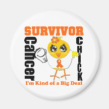 Leukaemia Cancer Survivor Chick Ribbon Fridge Magnet