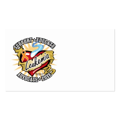 Leukaemia Classic Heart Business Card by fightcancertees