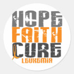 Leukaemia HOPE FAITH CURE Round Sticker