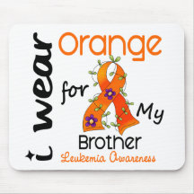 Leukaemia I Wear Orange For My Brother 43 Mousepad