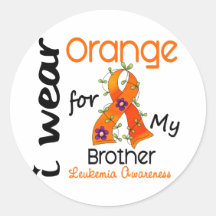Leukaemia I Wear Orange For My Brother 43 Stickers