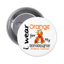 Leukaemia I Wear Orange For My Granddaughter 43 Buttons