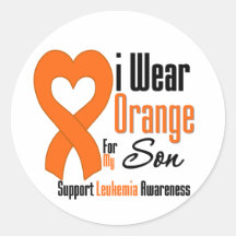 Leukaemia I Wear Orange For My Son Stickers
