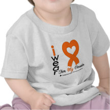 Leukaemia I Wear Orange Heart Ribbon For My Cousin Tee Shirt
