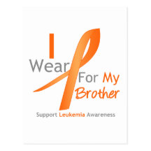 Leukaemia I Wear Orange Ribbon Brother Postcards