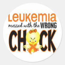 Leukaemia Messed With The Wrong Chick Round Sticker