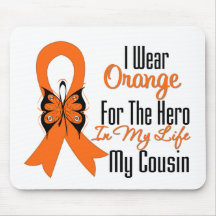 Leukaemia Orange Ribbon Hero My Cousin Mouse Pads
