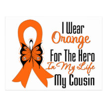 Leukaemia Orange Ribbon Hero My Cousin Post Cards