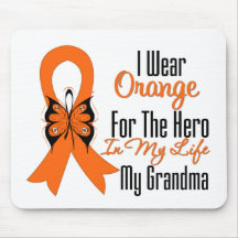 Leukaemia Orange Ribbon Hero My Grandma Mousepad