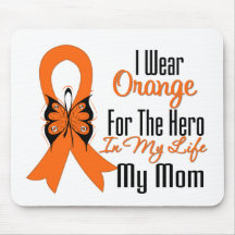 Leukaemia Orange Ribbon Hero My Mom Mousepad