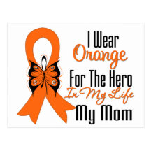 Leukaemia Orange Ribbon Hero My Mom Post Cards