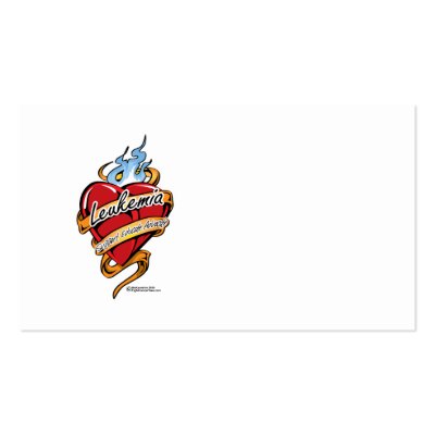 Leukaemia Tattoo Heart Business Cards by fightcancertees