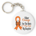 Leukemia Orange Ribbon Hero My Daughter Key Chain