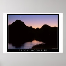 Lever de la lune de Teton Affiche