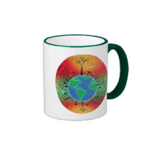 Lever de soleil de ~ de jour de la terre tasse