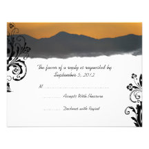 Lever de soleil de montagne épousant RSVP Invitations