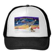 Lever de soleil de Noël - Akita (brun et blanc) Casquettes De Camionneur