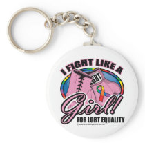 LGBT Fight Like A Girl Keychain