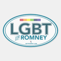LGBT For Mitt Romney 2012 (Oval Sticker)