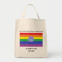 LGBT Peace and Love Canvas Bags