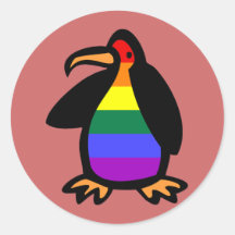 LGBT Penguin Round Sticker