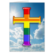 LGBT Pride Cross Greeting Cards