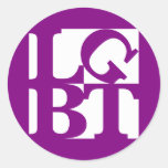 LGBT White Pop Round Sticker