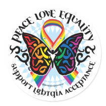 LGBTQIA Butterfly Tribal stickers