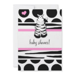 LGC | Polka Dotted Zebra Baby Shower invitations