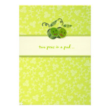 LGC | Two Peas in a Pod Twin Girl  Invitation