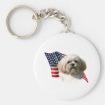 Lhasa Apso Flag Key Chains