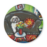 Lhasa Apso senses smiling moon Magnets