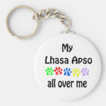 Lhasa Apso Walks Design Keychain