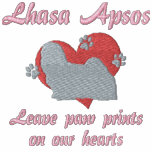 Lhasa Apsos Leave Paw Prints embroidered shirts