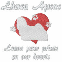 Lhasa Apsos Leave Paw Prints Embroidered Polo Shirt