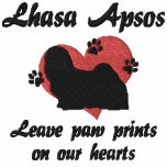 Lhasa Apsos Leave Paw Prints embroidered shirts
