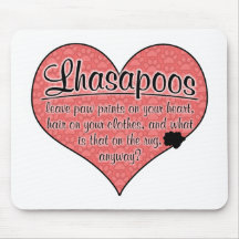 Lhasapoo Paw Prints Dog Humour Mouse Pad