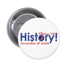 L'histoire Obama gagne 2008 Badges Avec Agrafe
