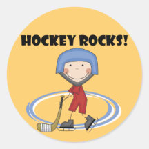 L'hockey bascule le T-shirts et les cadeaux Adhésifs Ronds