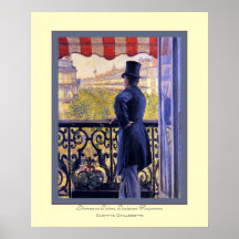 L'homme au Balcon~ Gustave Caillebotte Print