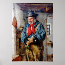 L'homme irlandais met le whiskey dans le flacon affiches