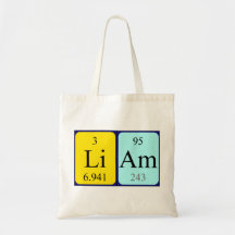 Liam periodic table name tote bag
