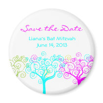 Liana Claire Bat Mitzvah Save the Date Fridge Magnet
