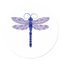Libelle dragonfly runde aufkleber
