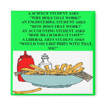 liberal arts science fast food joke magnets