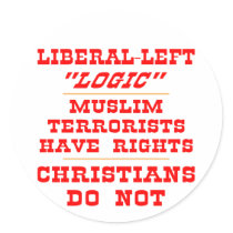 Liberal Left Logic Round Stickers