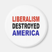 LIBERALISM DESTROYED AMERICA FRIDGE MAGNET