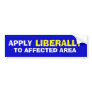 Liberally apply bumper sticker